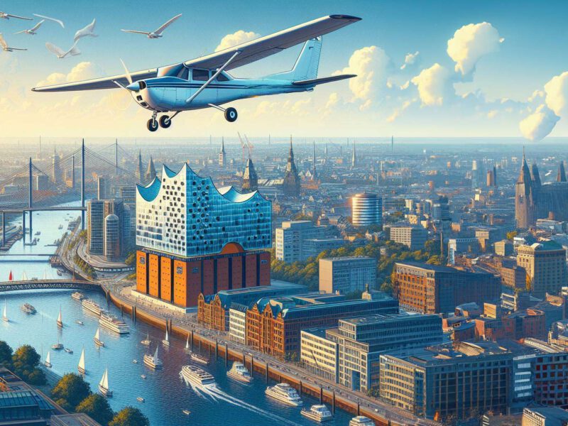 Schnupperflug über Hamburg — Kleinflugzeug im Flug